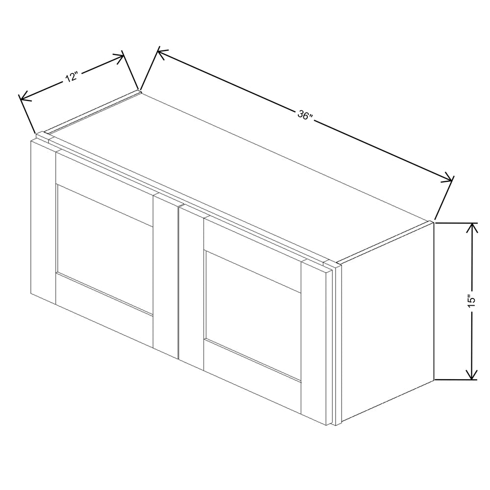 Fabuwood Allure Fusion Dove Wall 36"W x 15"H Shaker Cabinet